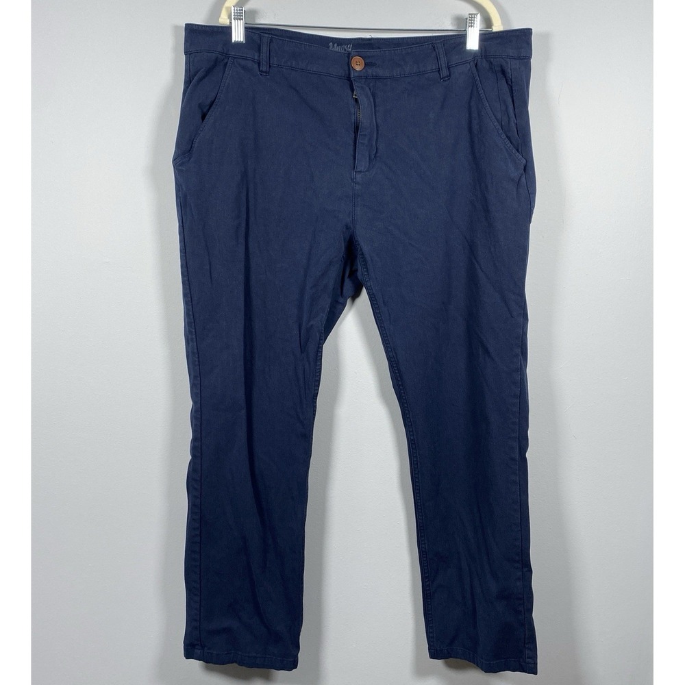 Mugsy Jeans Mens 40X30‎ Blue Morgans Chino Trouser Pants Straight Stretch Preppy